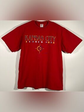Vintage 90’s Jerzees Kansas City T-Shirt Sz L Paradies Collection Made In USA